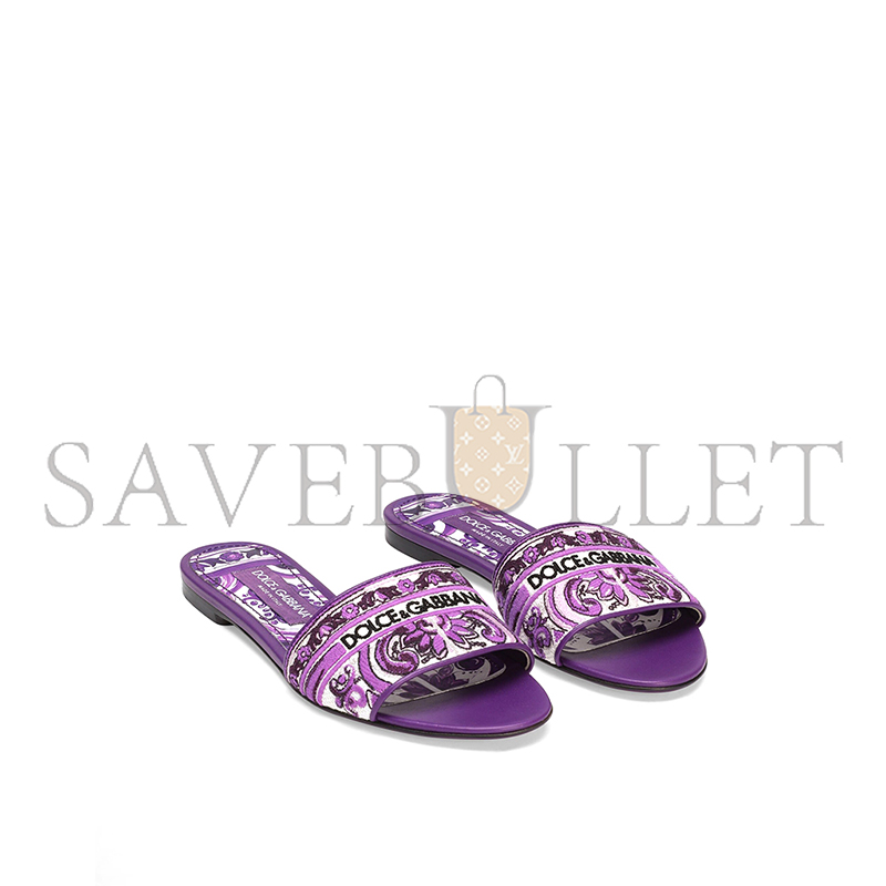 DOLCEGABBANA EMBROIDERED SLIDES CQ0571AV804I03TN